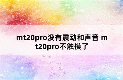 mt20pro没有震动和声音 mt20pro不触摸了